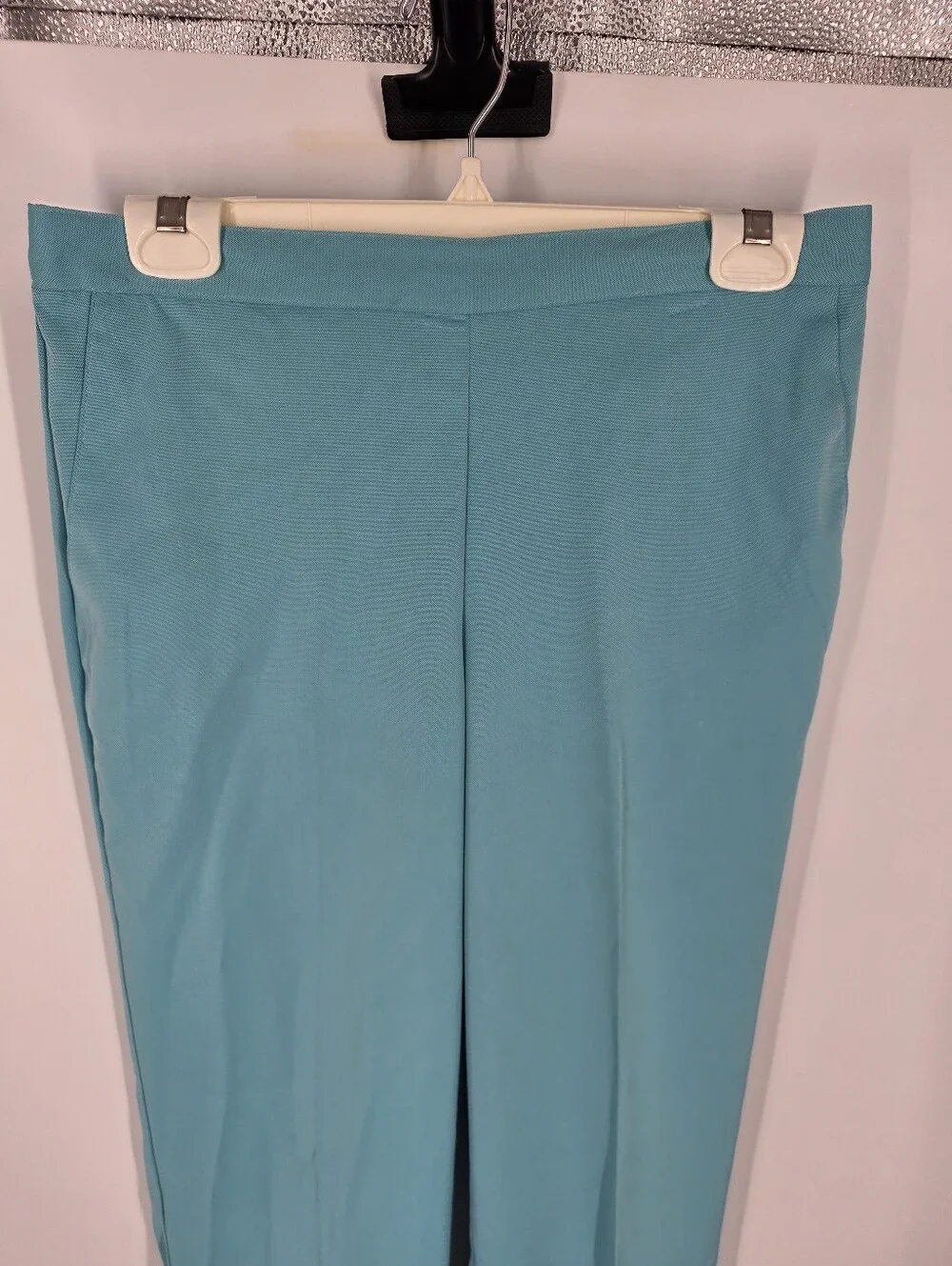 Alfred Dunner Women’s Size 8 Aqua Blue Elastic Waist Straight Leg Pants